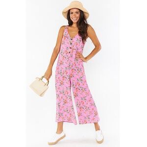 Show Me Your Mumu Goulding Jumpsuit in Chantelle's Floral Pink Size Small NWT